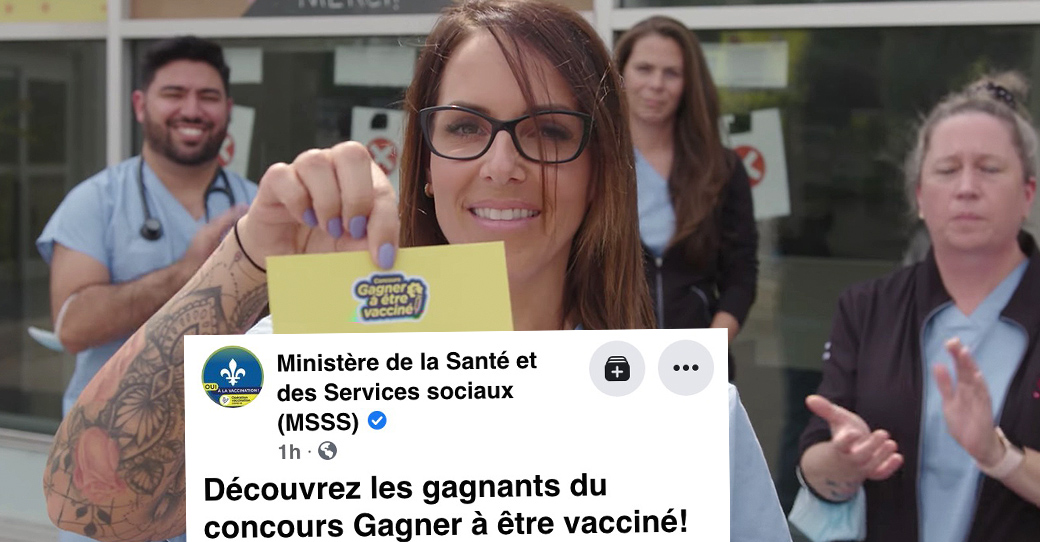 Les premiers gagnants du concours Gagner à être vacciné sont annoncés