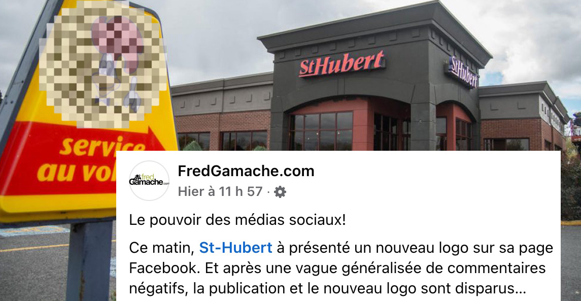 Il semble que St-Hubert désire changer de logo et le publie sur sa page ...